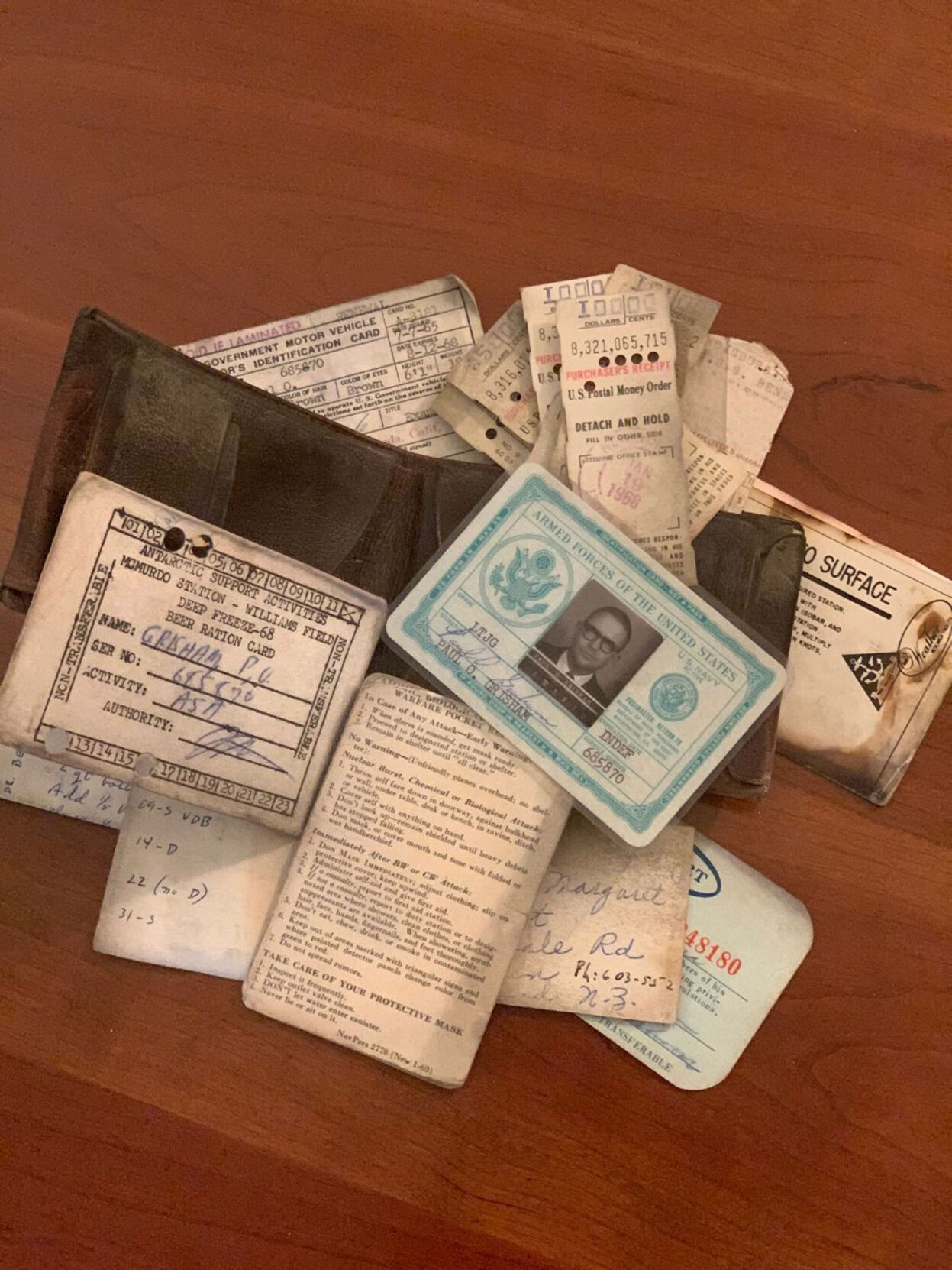 A Navy meteorologist lost his wallet in Antarctica and got it back 53 years later
